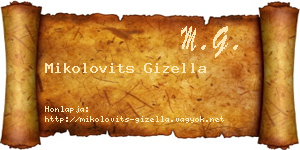 Mikolovits Gizella névjegykártya